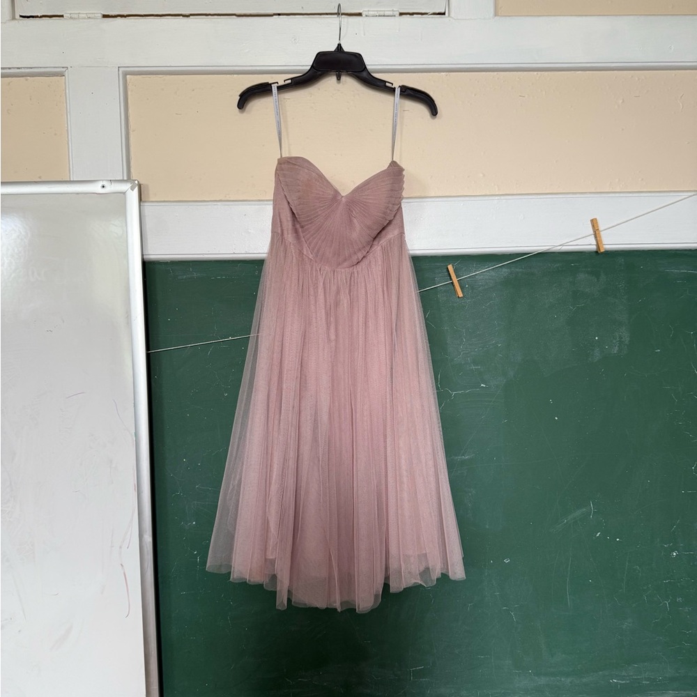 Jenny Yoo Blush Satin Gown